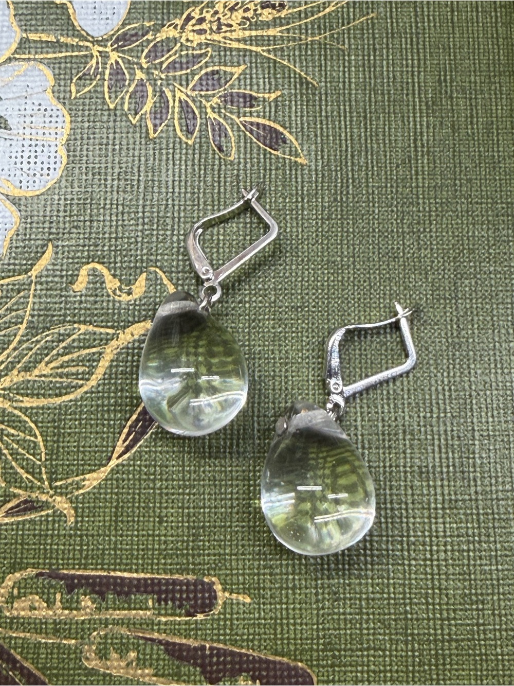 Vintage Crystal pool of light style earrings, French hooks